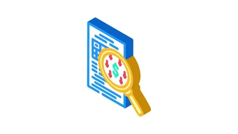 Expense tracking budget planning isometric icon animation Stock Footage 327278312