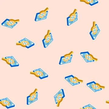 Expense tracking budget planning isometric icon seamless pattern イラスト素材