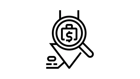 Expense tracking budget planning line icon animation Stock Footage 326126992