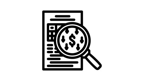 Expense tracking budget planning line icon animation Stock Footage 326749781