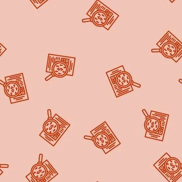Expense tracking budget planning line vector seamless pattern Stock Illustration