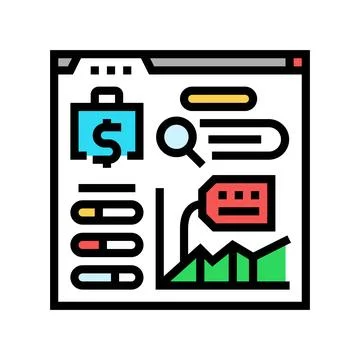 Expense tracking color icon vector illustration Stock Illustration