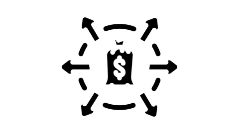Expense tracking glyph icon animation Stock Footage 326743769