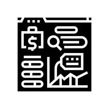 Expense tracking glyph icon vector illustration Stock Illustration