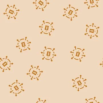 Expense tracking glyph vector seamless pattern Stock Illustration