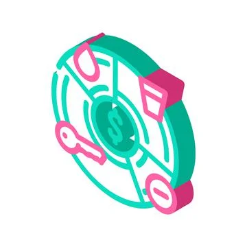 Expense tracking isometric icon vector illustration Illustrazione stock