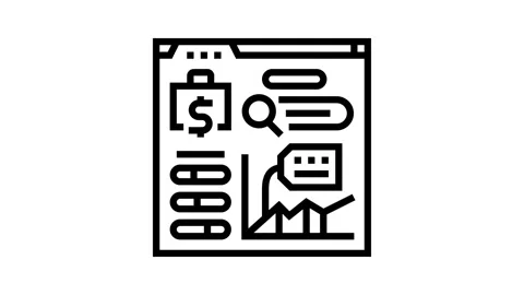 Expense tracking line icon animation Stock Footage 326132070