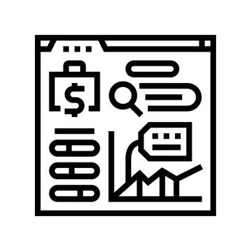 Expense tracking line icon vector illustration Stock Illustration