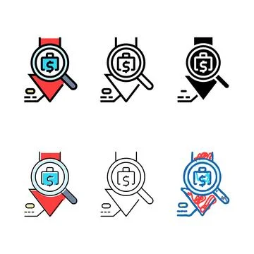 Expense tracking multistyle budget planning color icon vector 스톡 일러스트
