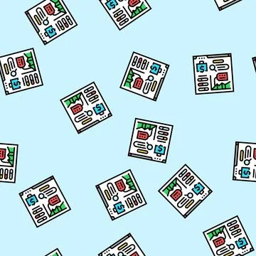 Expense tracking vector seamless pattern Stock Illustration