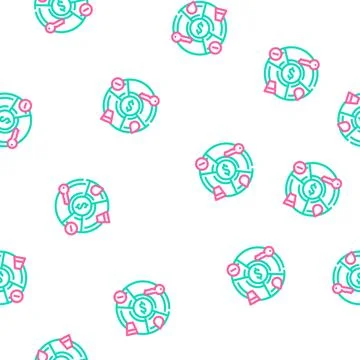 Expense tracking vector seamless pattern Stock Illustration
