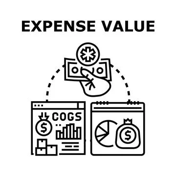 Expense value cost management financial calculation concept Stockillustratie