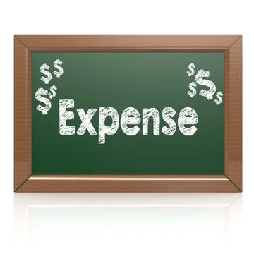 Expense word on chalkboard Stock Illustration