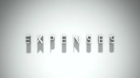 Expenses 3D title animation with shadows on a white background Stock Footage 297456215