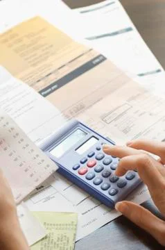 Expenses Being Calculated Stock Photos