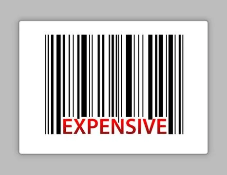 Expensive barcode illustration design on a label Stock Illustration