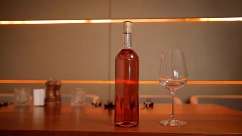 Expensive bottles of wine without label in wine cellar. Private winery Stock Footage 274353012