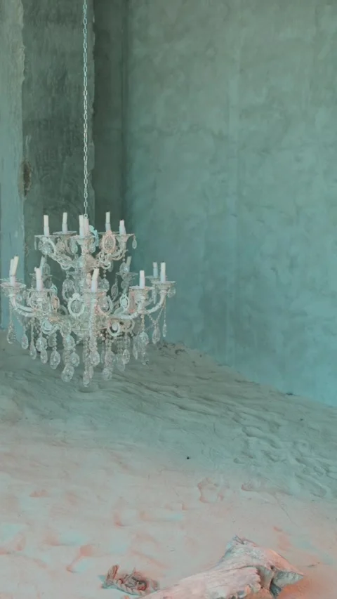 Expensive chic large chandelier in an empty hall Stock Footage 278272790