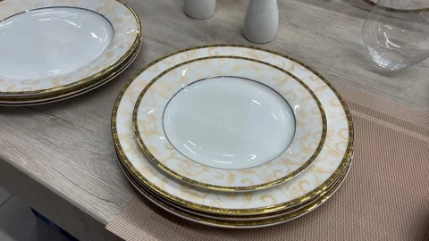 Expensive Plate Set In Store Stock Footage 208881555
