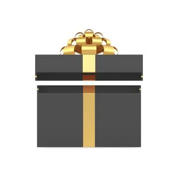 Expensive stylish black rectangle gift box with open cap realistic isometric  Stock Illustration