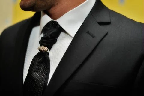 Expensive suit. Classically tie and luxury tie clip Stock Photos
