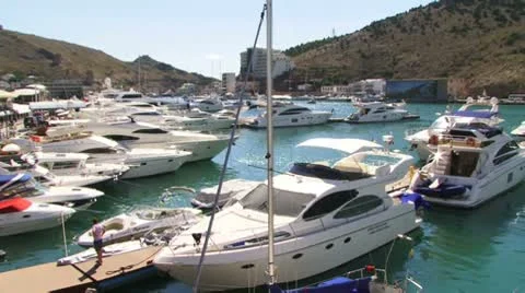 Expensive yachts Stock Footage 8852976