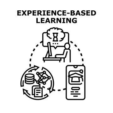 Experience based learning concept with digital technology Stock Illustration