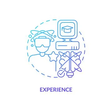 Experience blue gradient concept icon Stock Illustration