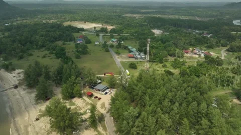 Experience breathtaking aerial views of Mersing, Malaysia Stock Footage 313436623