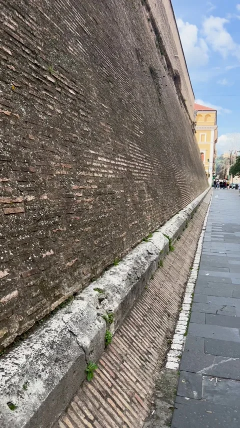 Experience the breathtaking beauty of the Vatican Wall and its street view Stock Footage 301388623