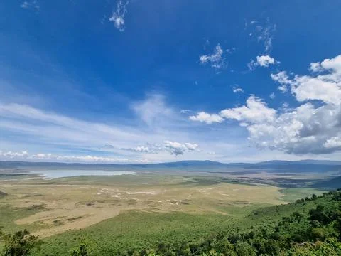 Experience a breathtaking panoramic view of the lush landscape beneath a Stock Photos