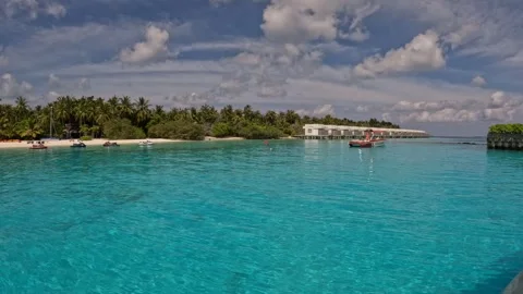 Experience breathtaking turquoise waters and serene beaches in the Maldives Video stock 286105330