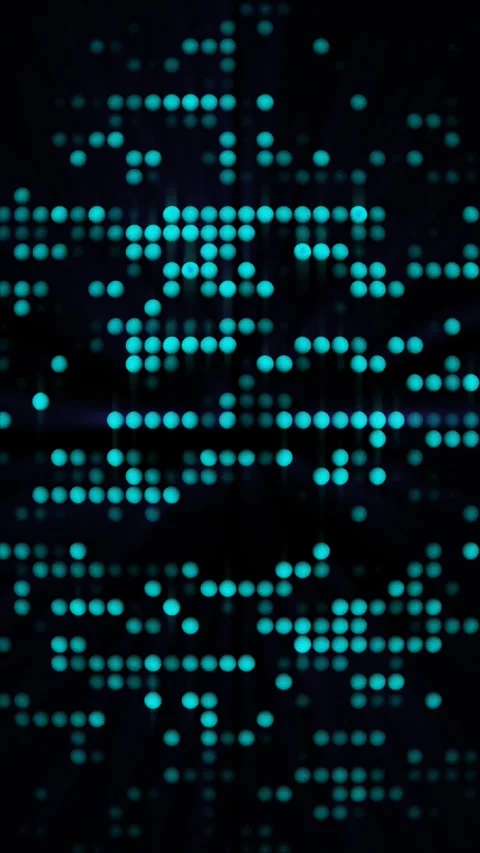 Experience a captivating display of abstract motion as blue dots pulsate Stock Footage 314778506