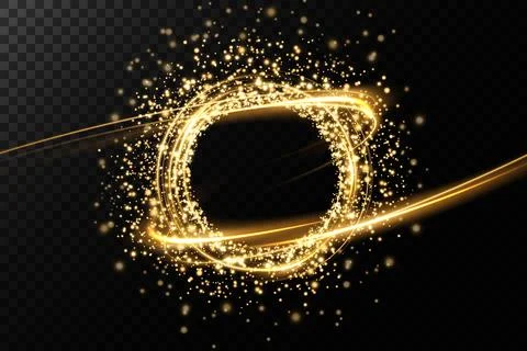 Experience the captivating Golden Sparkle Effect featuring vibrant Shining Stock Illustration