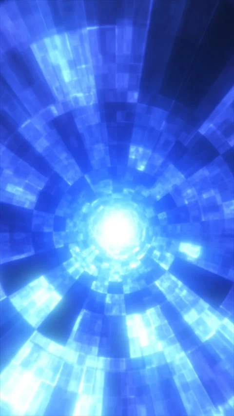 Experience a captivating journey through an abstract blue tunnel Stock Footage 311649712