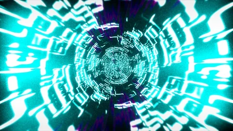Experience a captivating journey through a digital tunnel Stock Footage 310905841