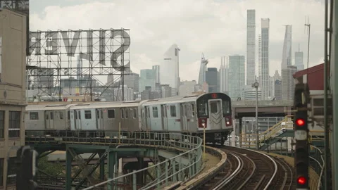 Experience the captivating rhythm of New York City's metro in slow-motion. Stock-Footage 220821203