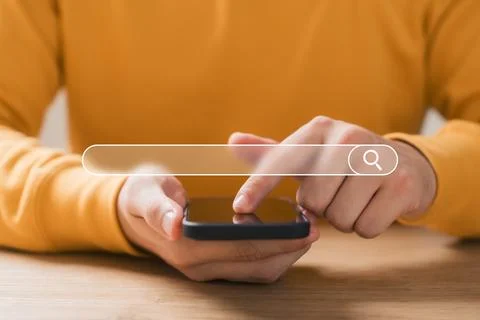 Experience the concept of data search technology and SEO optimization, Disc.. Foto stock