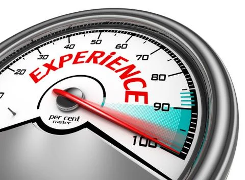 Experience conceptual meter indicate hundred per cent Illustrazione stock