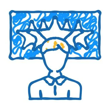 Experience customer testimonial icon doodle illustration Stock Illustration