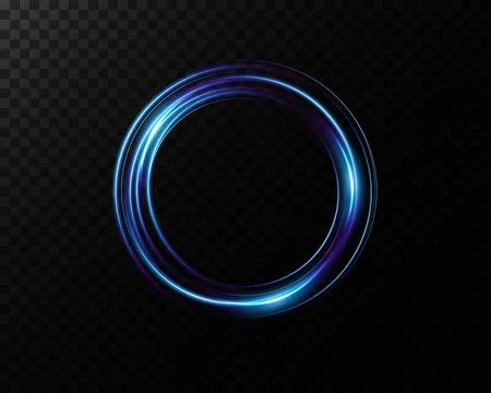 Experience a Dynamic Blue Circular Light Effect on a Dark Background that Stock Illustration