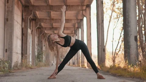 Experience the elegant and graceful movements of yogic dance, seamlessly Stock Footage 317028175