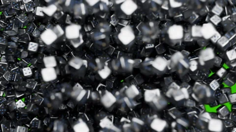 Experience the enchanting animation of countless dice, providing a perfect  Stock Footage 259939419