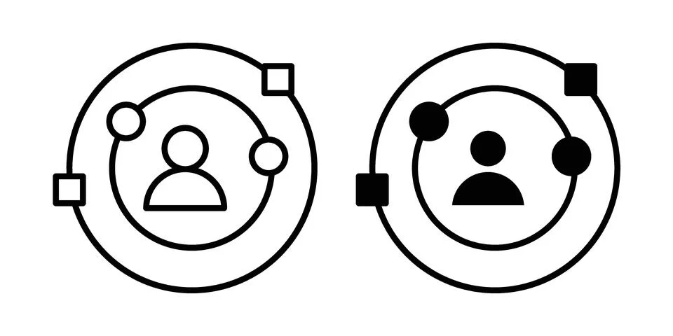 Experience icon linear versions pack on white background Stock Illustration
