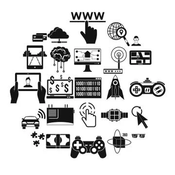 Experience icons set, simple style Illustrazione stock
