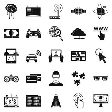 Experience icons set, simple style Stock Illustration