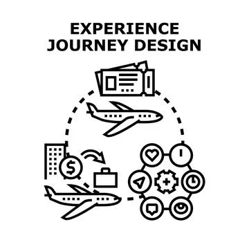 Experience journey design process planning customer satisfaction Stock Illustration