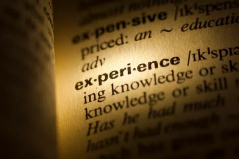 Experience meaning in dictionary Stock Photos