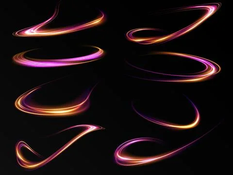 Experience the mesmerizing dynamic colorful light swirls gracefully dancing on a Stock Illustration