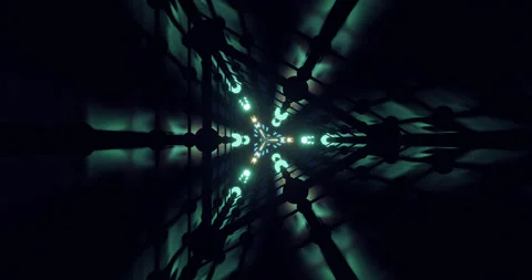 Experience a mesmerizing tunnel illusion with glowing lights in a Stock Footage 316402593
